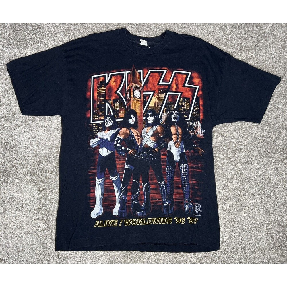 Kiss 1996 Alive Worldwide Tour Destroys UK Tour Vintage Rare Single Stitch XL